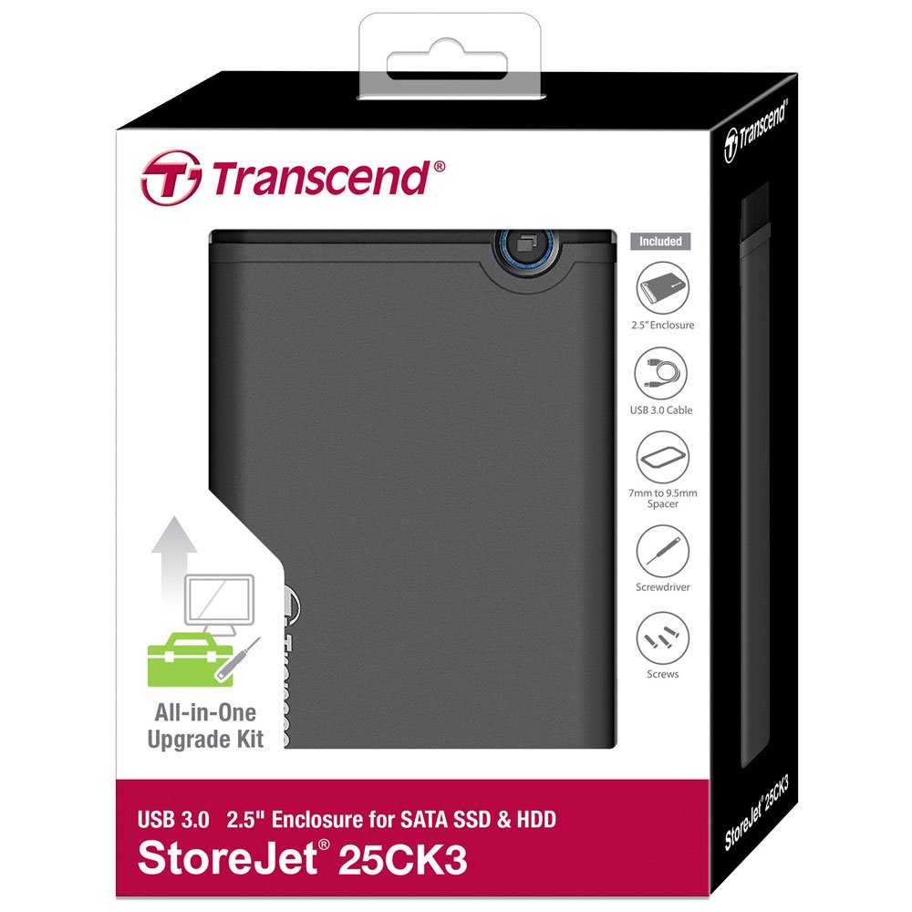 Внешний бокс для установки SSD/HDD Transcend TS0GSJ25CK3 серый - ForteMarket Внешний бокс для установки SSD/HDD Transcend TS0GSJ25CK3 серый купить,0