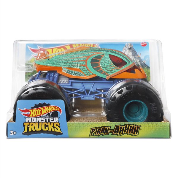 Машинка Hot Wheels Monster Trucks  1:24 Piran-Ahhhh оранжево-зеленая купить,NaN