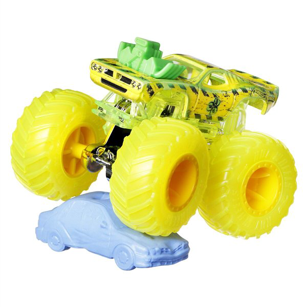 Машинка Hot Wheels Monster Trucks  1:64 Rodger Dodger желто-зеленая купить,NaN