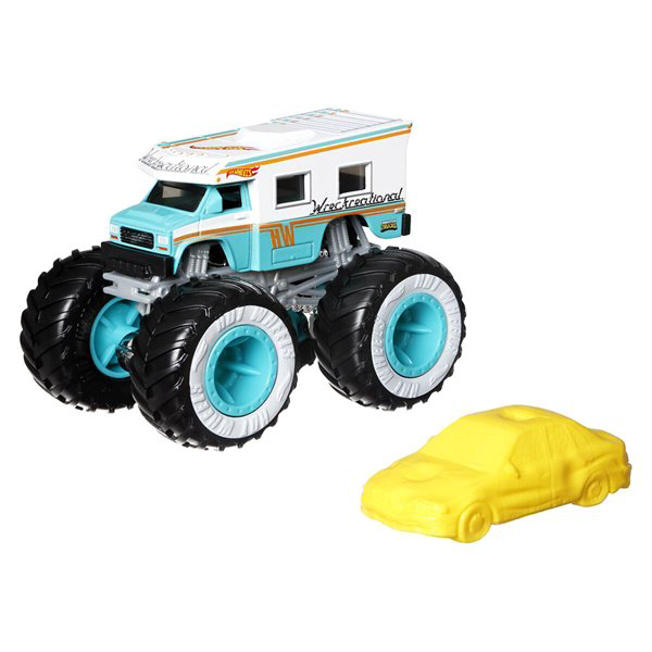 Машинка Hot Wheels Monster Trucks 1:64 Wreckreational белая купить,NaN