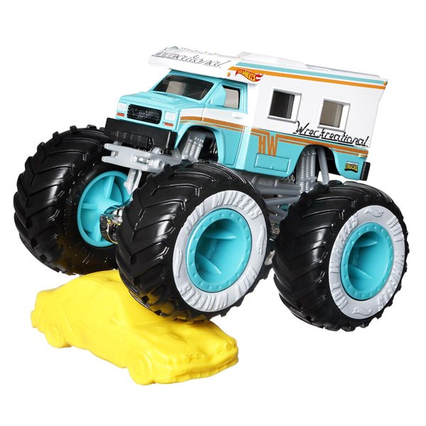 Машинка Hot Wheels Monster Trucks 1:64 Wreckreational белая купить,NaN