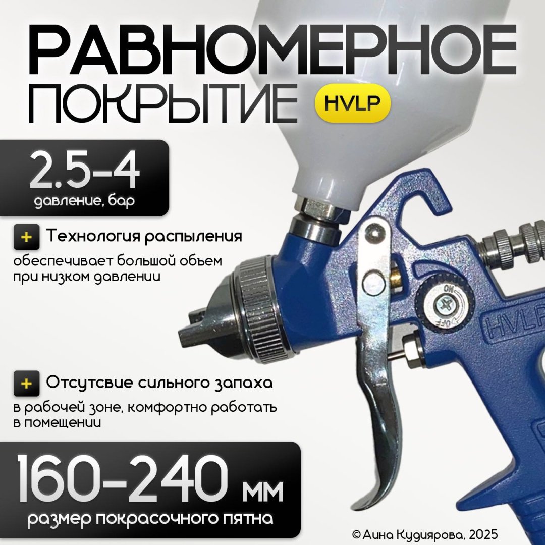 Краскопульт пневматический, синий, 600 мл купить,NaN