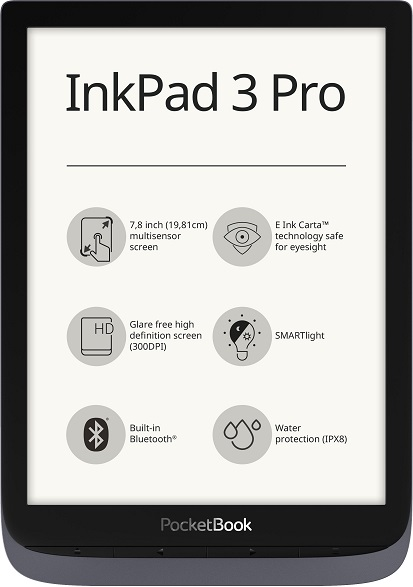 Электронная книга PocketBook InkPad 3 Pro серая купить,NaN