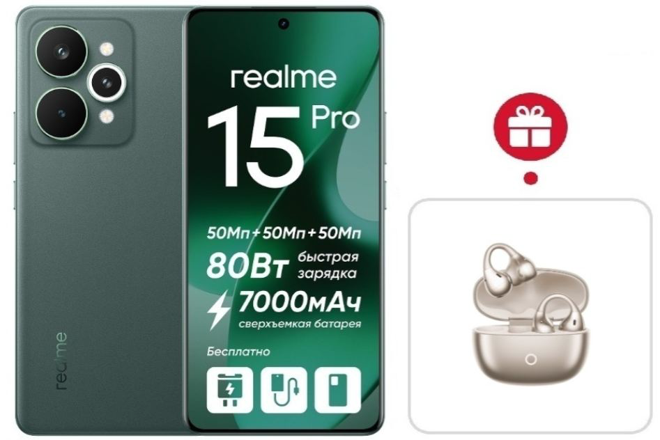 Смартфон Realme 15 Pro 5G 12/512GB Velvet Green + подарок купить,NaN