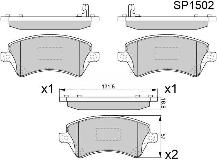 Тормозные колодки Sangsin SP1502 / D2224 / 822.12 / 50-02-211 купить,NaN