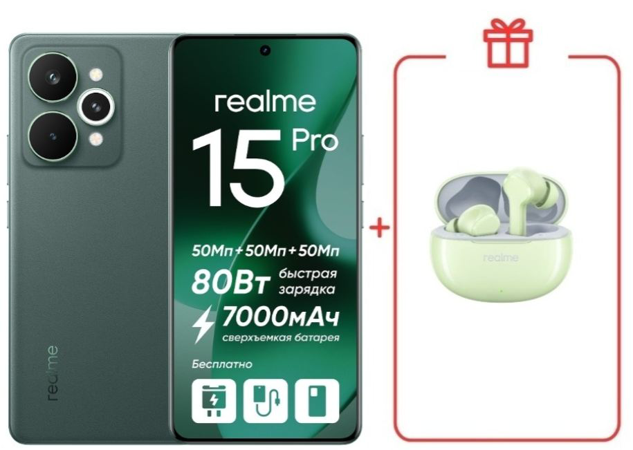 Смартфон Realme 15 Pro 5G 12/512GB Velvet Green + подарок купить,NaN