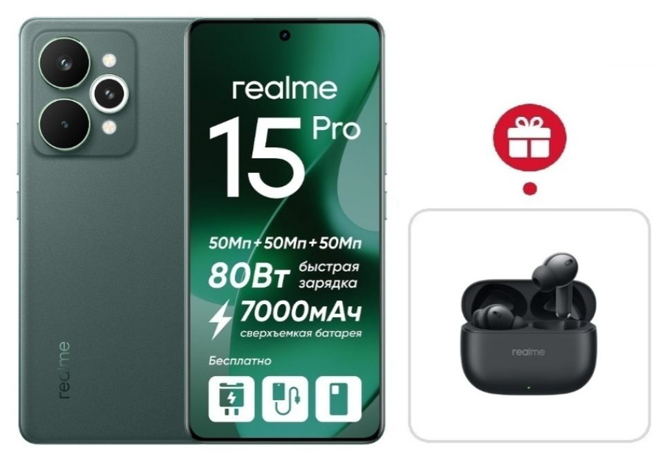 Смартфон Realme 15 Pro 5G 12/512GB Velvet Green + подарок купить,NaN