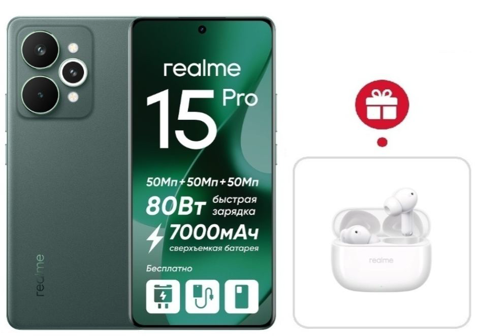 Смартфон Realme 15 Pro 5G 12/512GB Velvet Green + подарок купить,NaN