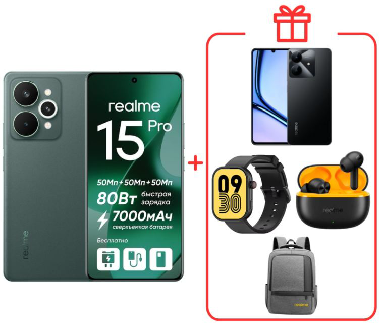Смартфон Realme 15 Pro 5G 12/512GB Velvet Green + подарок купить,NaN