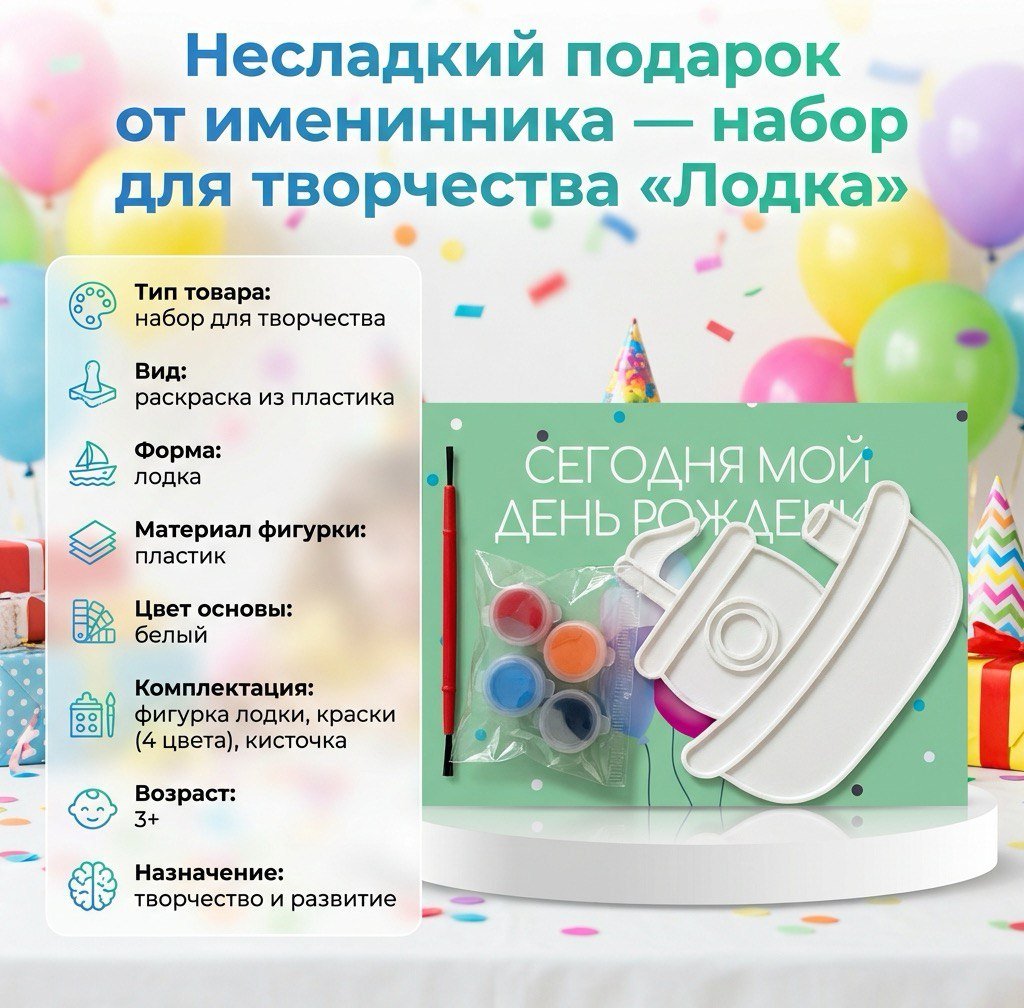Набор Набор для творчества Набор для раскрашивания Несладкий подарок «Лодка»