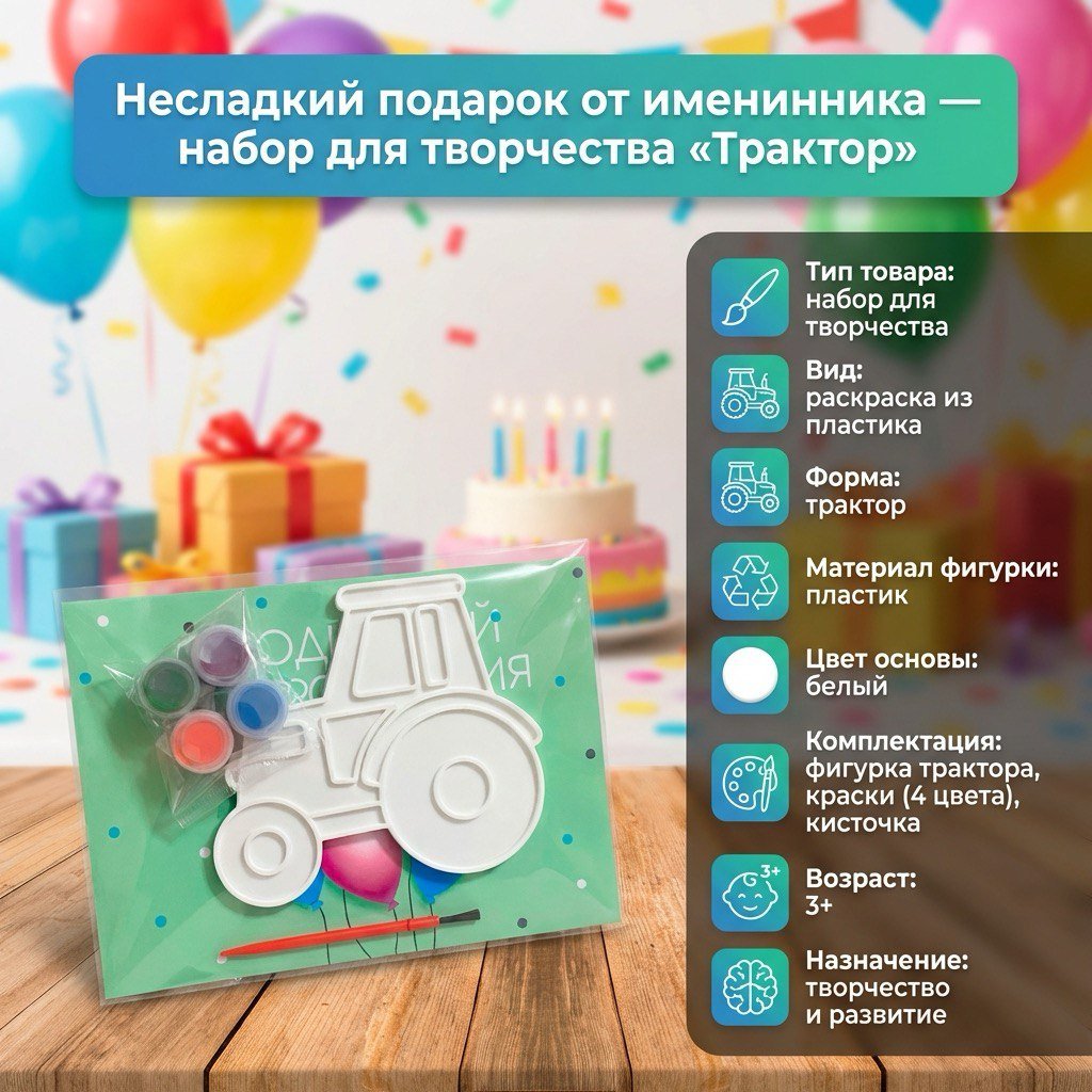 Набор Набор для творчества Набор для раскрашивания Несладкий подарок «Трактор»