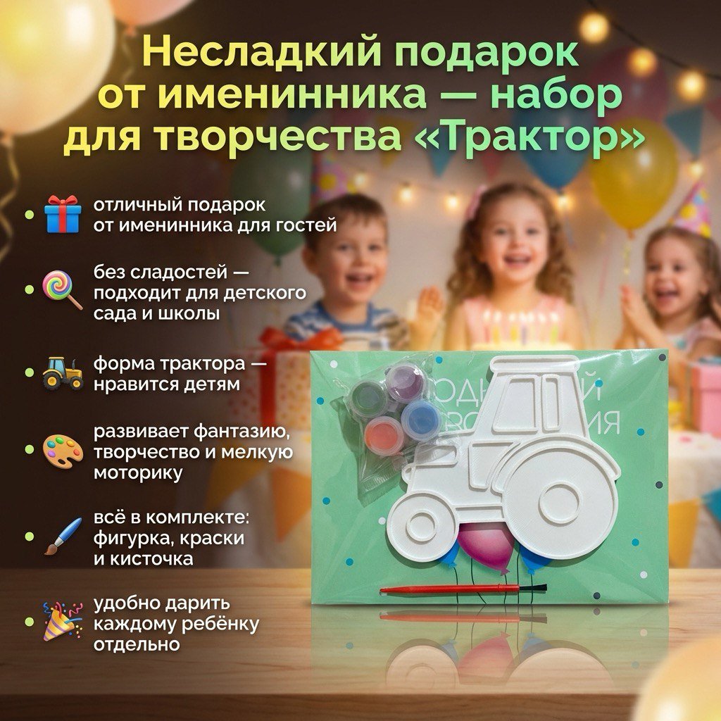 Набор Набор для творчества Набор для раскрашивания Несладкий подарок «Трактор»