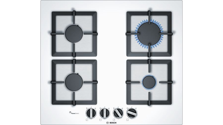 Газовая варочная поверхность Bosch PPP6A2B20O белая