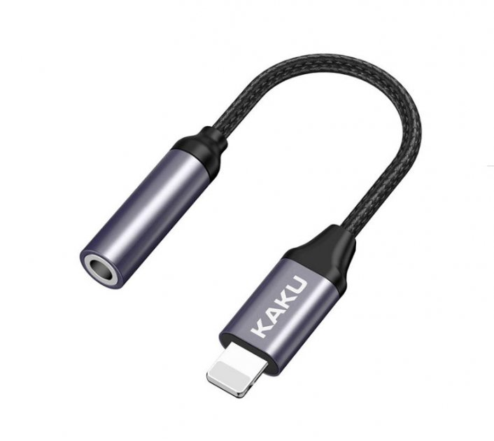 Переходник Kaku Lightning - 3.5mm Jack KSС - 428  темно-серый