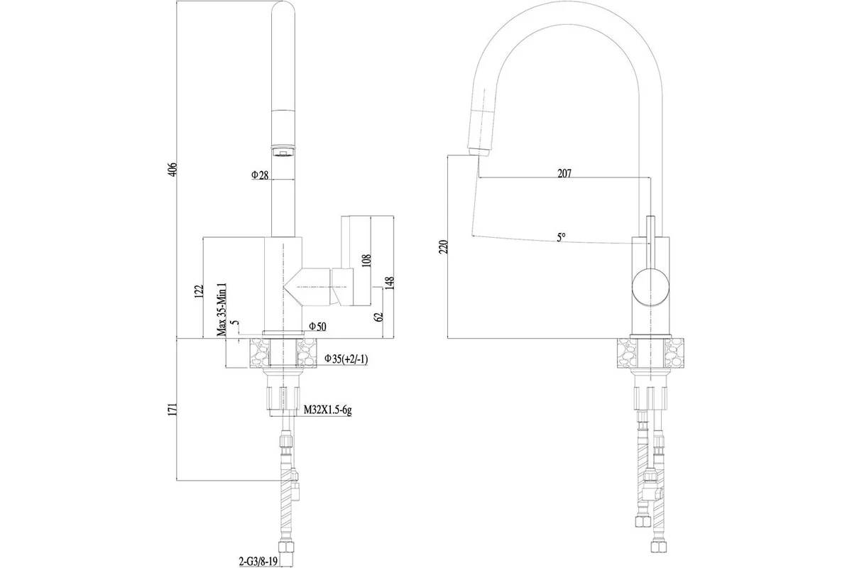 Смеситель для кухни Haiba HB71304-3 сталь купить,20875