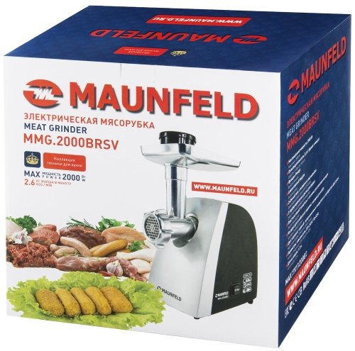 Мясорубка Maunfeld MMG.2000BRSV черная купить,NaN