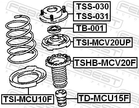 Отбойник амортизатора Febest TD-MCU15F купить,NaN