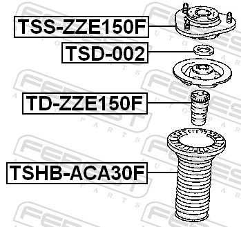 Отбойник амортизатора Febest TD-ZZE150F купить,NaN