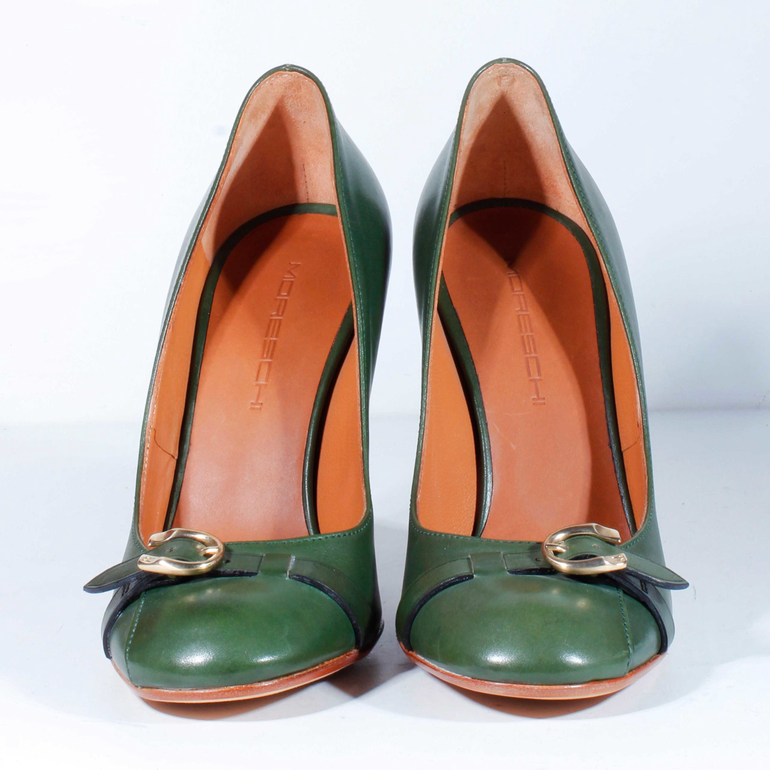 Туфли Moreschi 62282 D24 F.DO Antonella Cuoio Prince 620 green 36,5 купить,79350