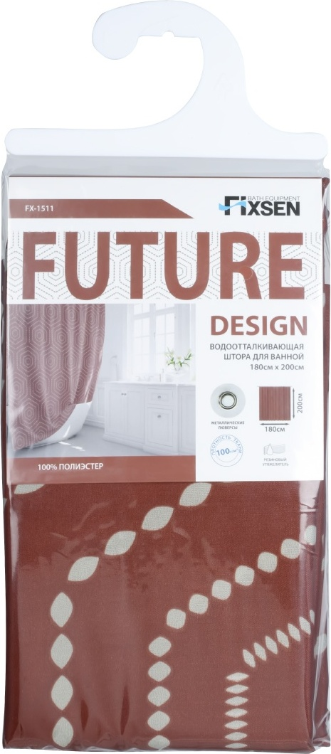 Шторка для ванной Fixsen Future FX-1511 коричневый