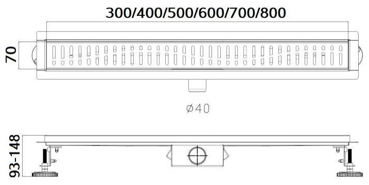 Трап сливной Haiba HB94800 70х800 сатин купить,30904