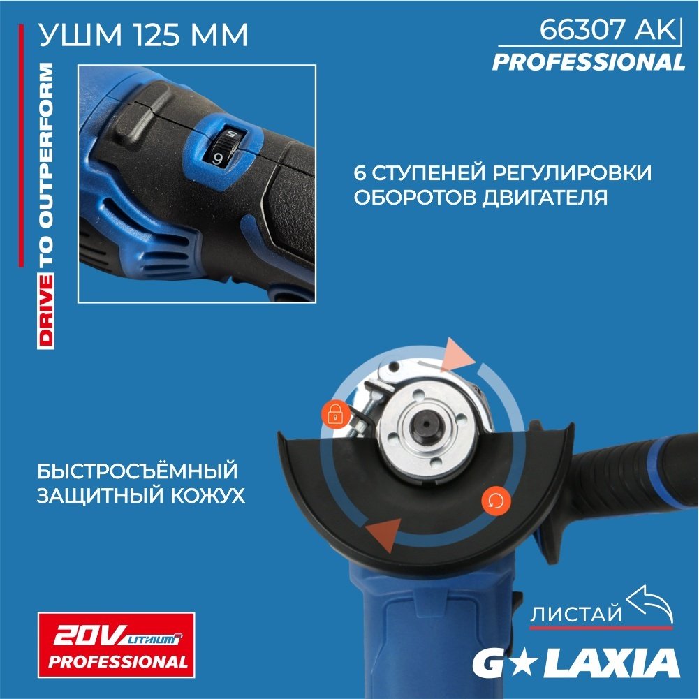 Шлифмашина угловая Galaxia 66307 купить,NaN