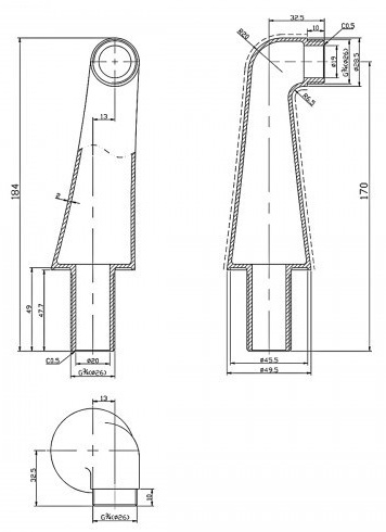 Комплект переходников Lemark 3/4x3/4х136мм 2шт хром