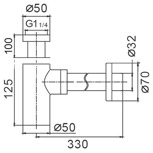 Сифон для раковины Hans H620.03 1/4 черный купить,30100