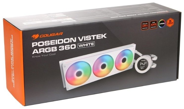 Система охлаждения COUGAR Poseidon Vistek ARGB 360 WH CGP-PSDVARGB-W-360 белый