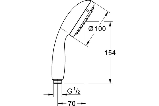 Ручной душ Grohe Vitalio Start 100 279462430 черный
