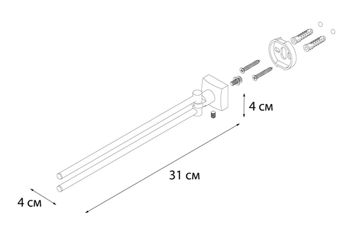 Полотенцедержатель Fixsen Kvadro FX-61302A 10шт хром