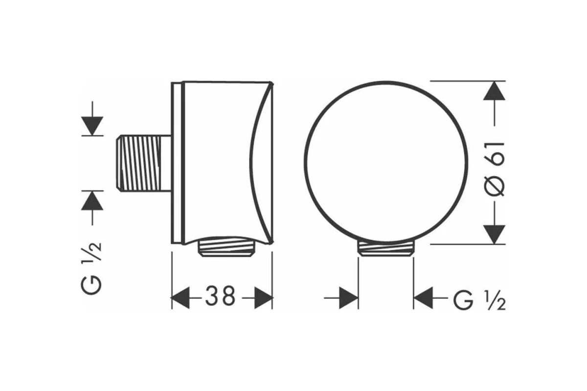 Подключение для душевого шланга Hansgrohe Fixfit S 26453990 золотистый купить,41275