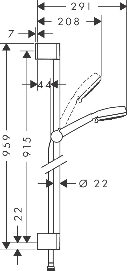 Душевой гарнитур Hansgrohe Crometta 100 Vario 26657400 900мм хром купить,NaN