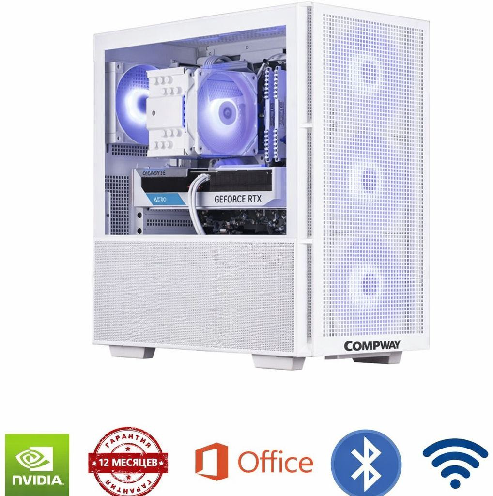 Системный блок Compway Intel Core i5-12400F / RTX 4060 / 16 ГБ / SSD 500 ГБ / Windows 11 Pro