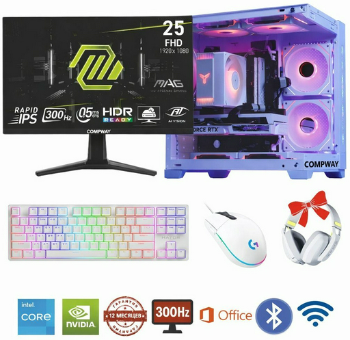 Игровой комплект Compway Intel Core i5-14400F / RTX 5060 Ti / 16 ГБ / SSD 500 ГБ / Windows 11 Pro