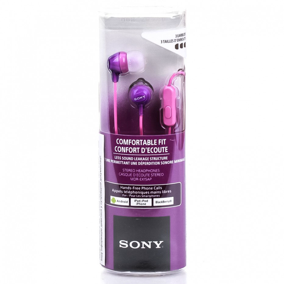 Наушники Sony MDR-EX15AP фиолетовые купить,NaN