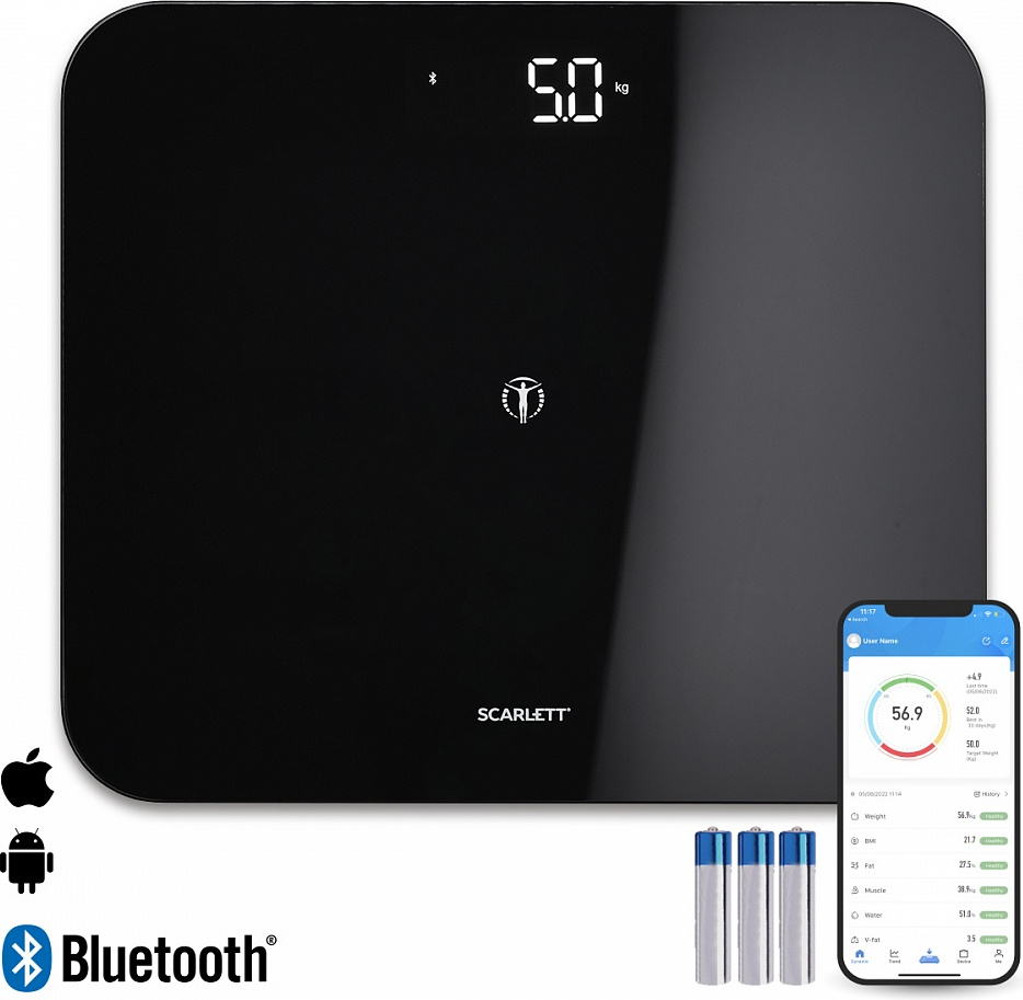 Весы напольные Scarlett SC-BS33ED100 черные