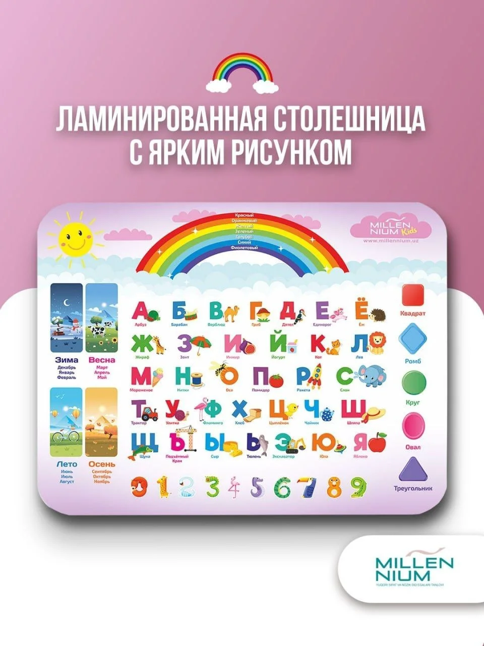 Комплект мебели для детской Millennium Алфавит розовый - ForteMarket Комплект мебели для детской Millennium Алфавит розовый купить,0