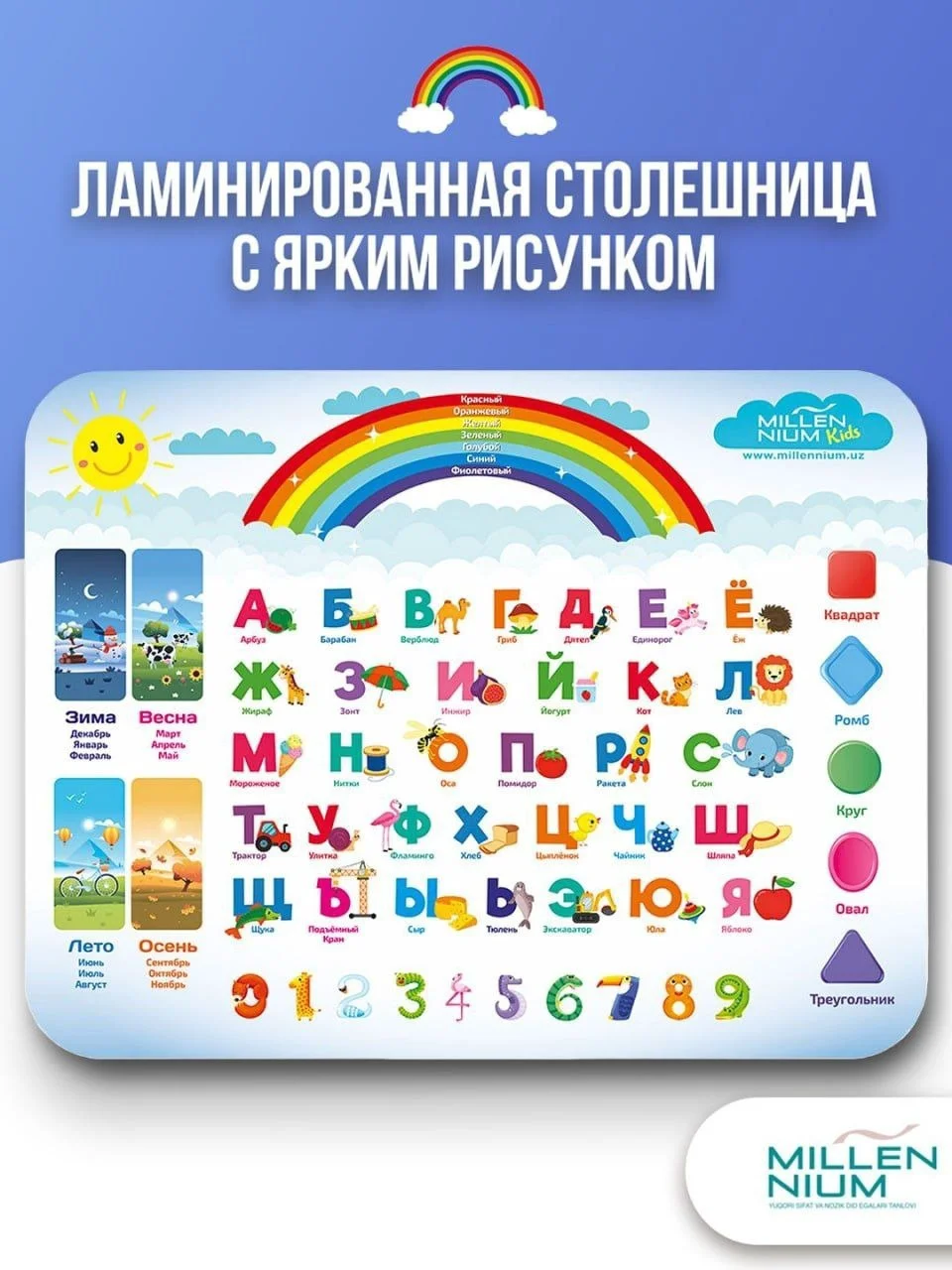 Комплект мебели для детской Millennium Алфавит голубой - ForteMarket Комплект мебели для детской Millennium Алфавит голубой купить,0