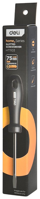 DELI отвертка EHT1103 SL3х75 мм