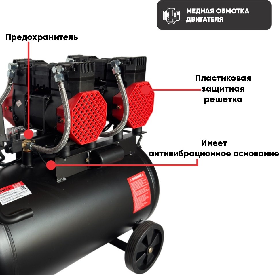 Компрессор безмасляный Magnetta BW1100H2-50, 8 бар купить,NaN
