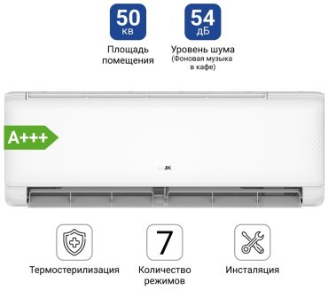 Кондиционер AUX ASW-H18A4/QGR1DI + монтажный комплект белый