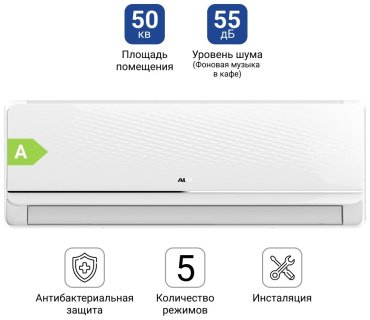 Кондиционер AUX ASW-H18A4/FXR1 + монтажный комплект белый