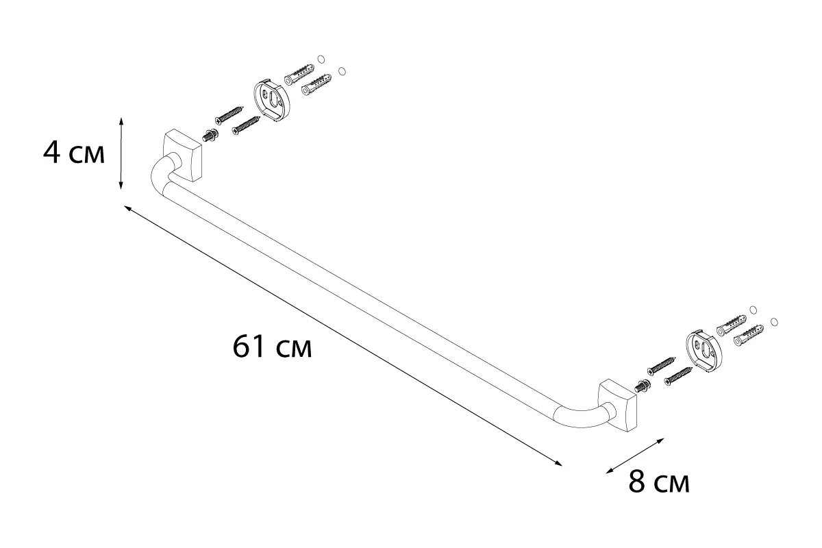 Полотенцедержатель Fixsen Kvadro FX-61302 10шт