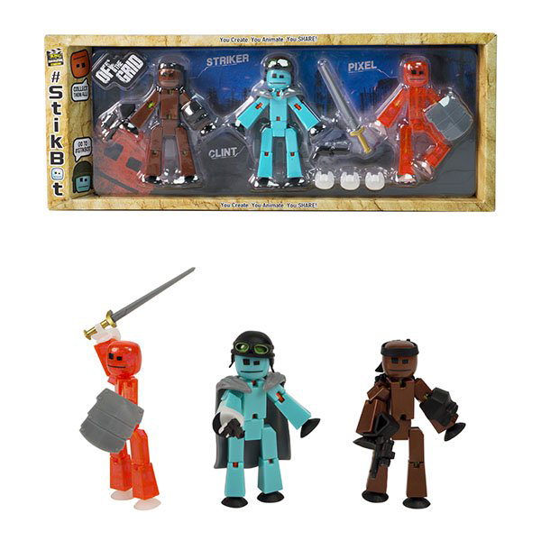 Фигурки Zing Stikbot Off the Grid Striker 3шт TST614S купить,NaN