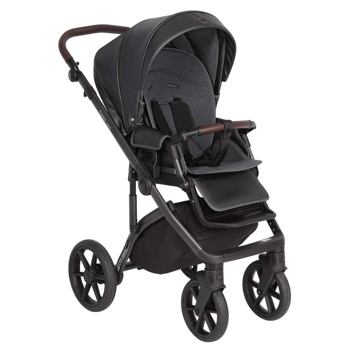 Коляска 2 в1 Roan Bass Next Black Pearl/Black/руч.Тем.коричневый купить,NaN
