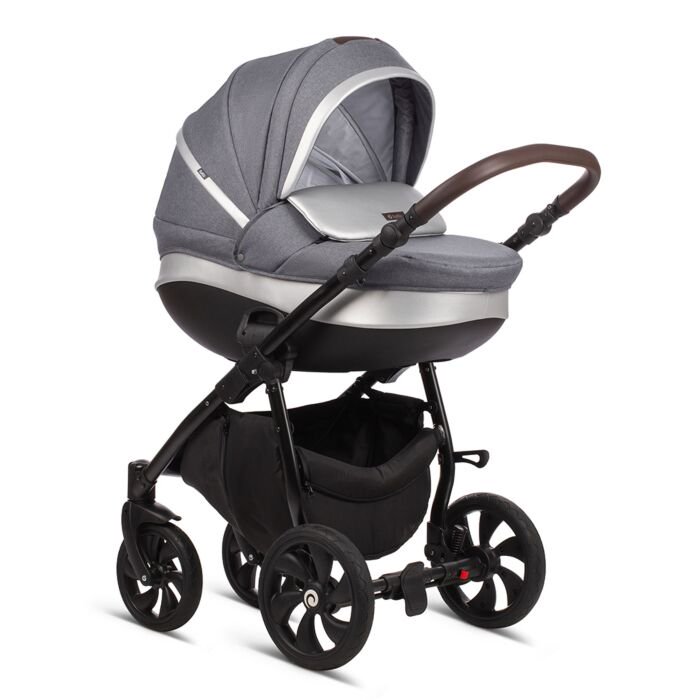 Коляска 2в1 Tutis Nanni Кожа Gray/Silver купить,NaN
