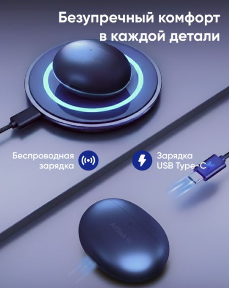 Наушники ArtTech Flow синие + Flow синие
