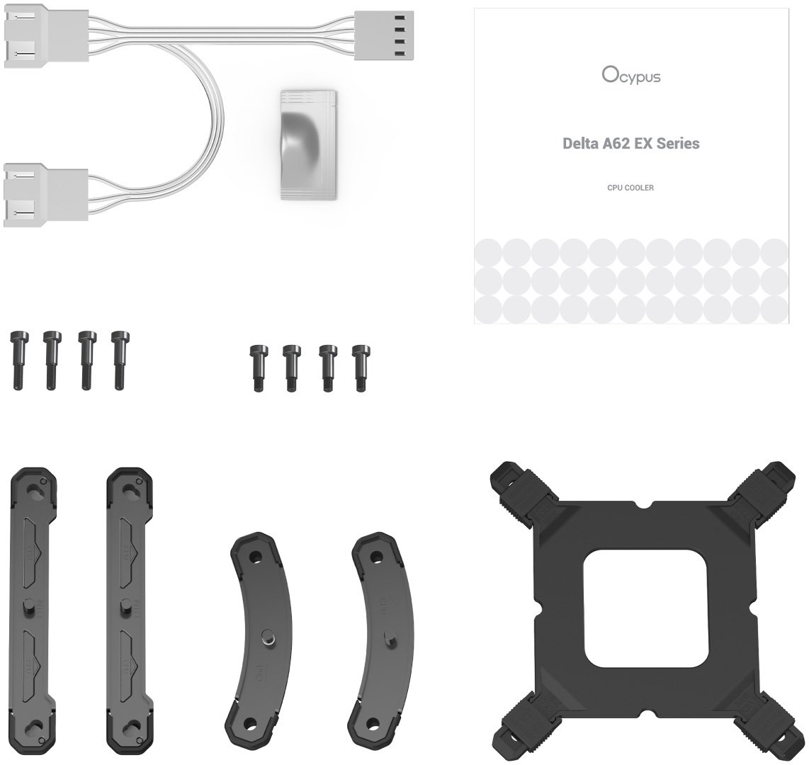 Кулер для процессора Ocypus Delta A62 EX WH Digital, Delta-A62-WH2NNWD00E-GL купить,NaN