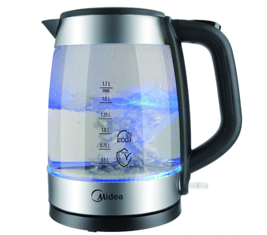 Электрочайник Midea MK-17G03A2 черно-серебристый купить,NaN